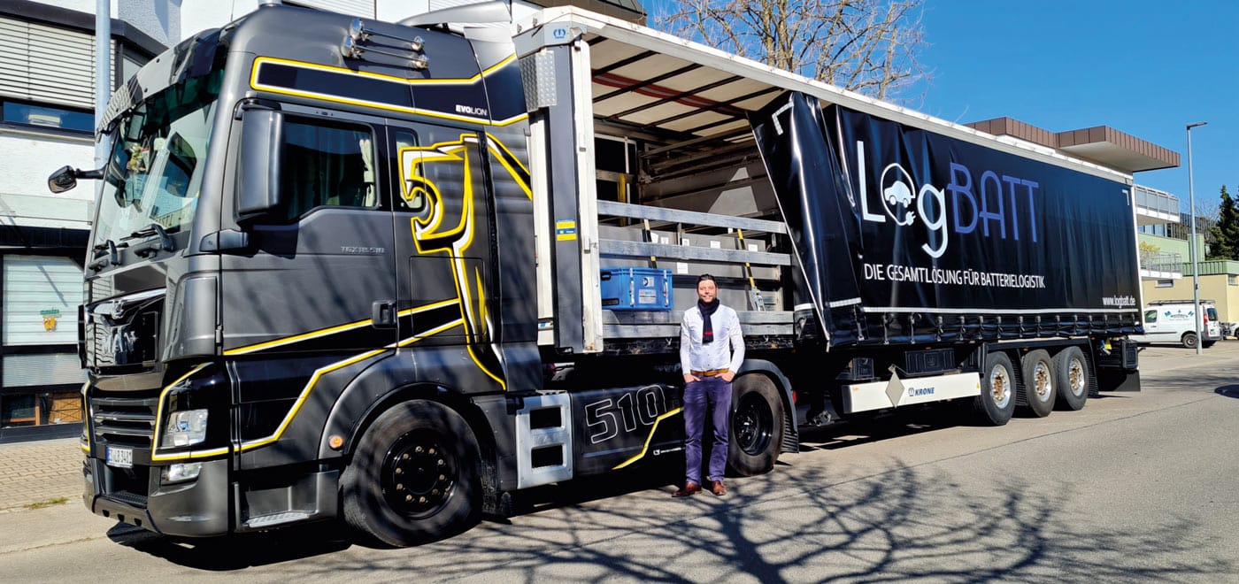 LKW für die Gesamtlösung für die Entsorgung und das Recycling von E-Auto Batterien